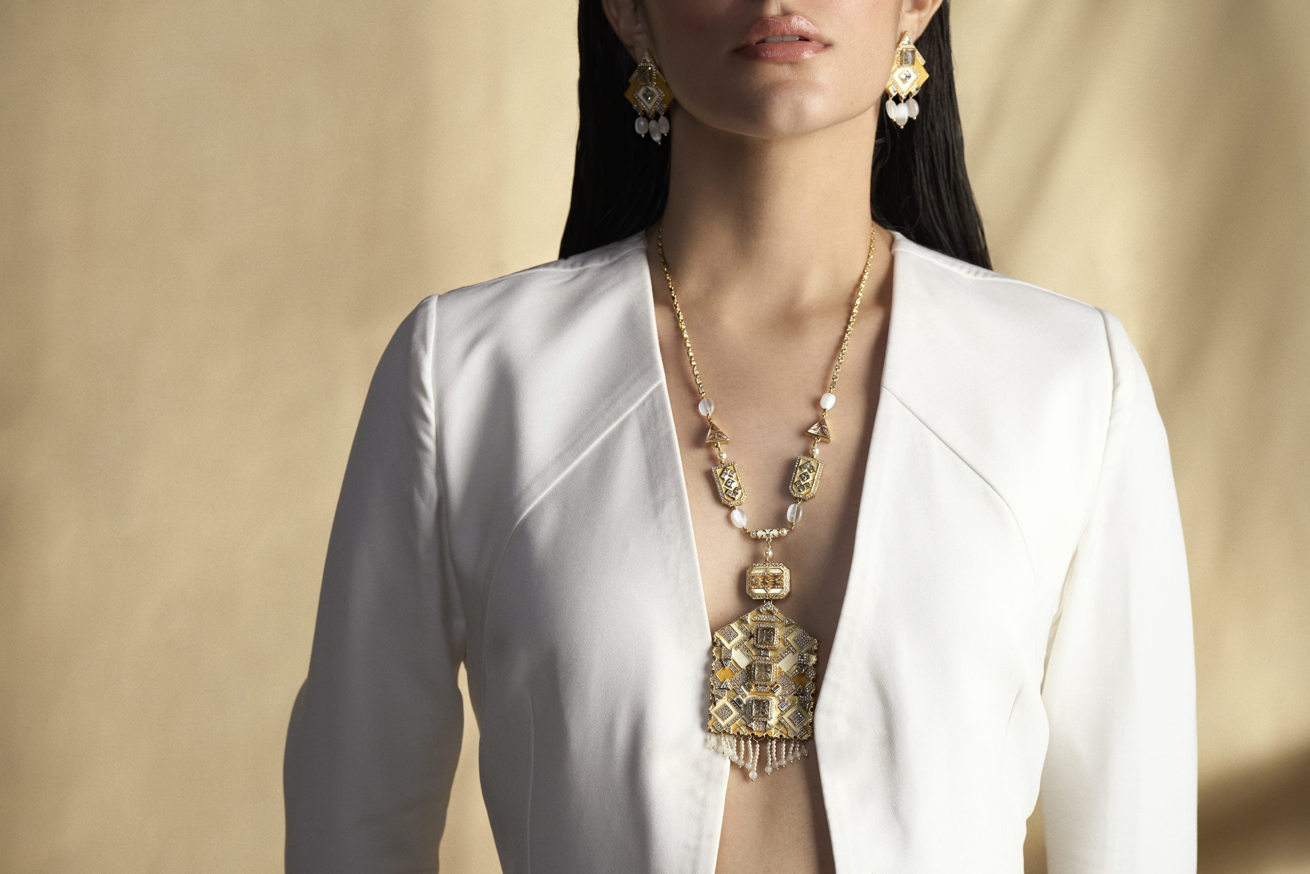 Image of Amelia Angular Necklace JJV by JJ Valaya