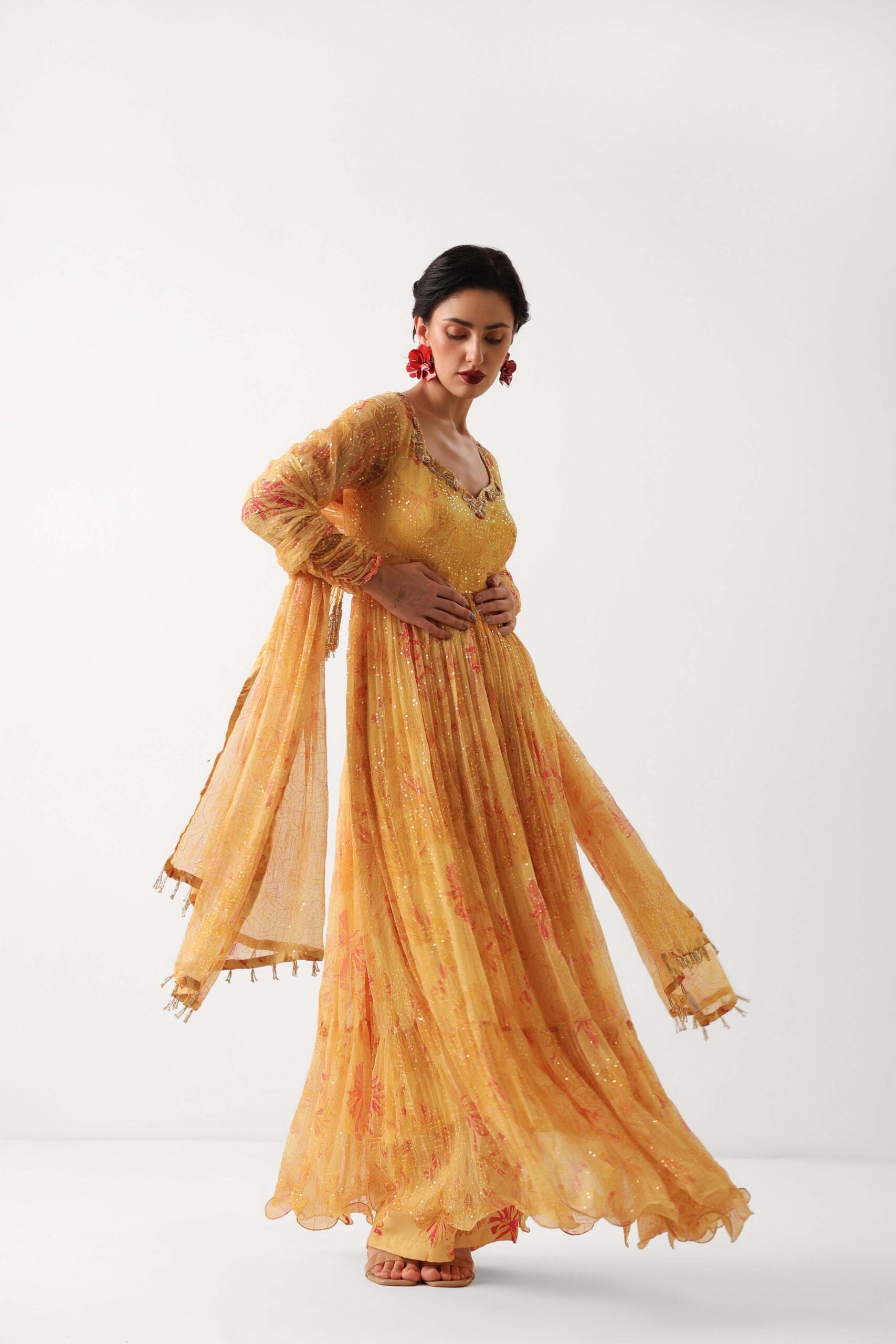 Kasundi Anarkali Set