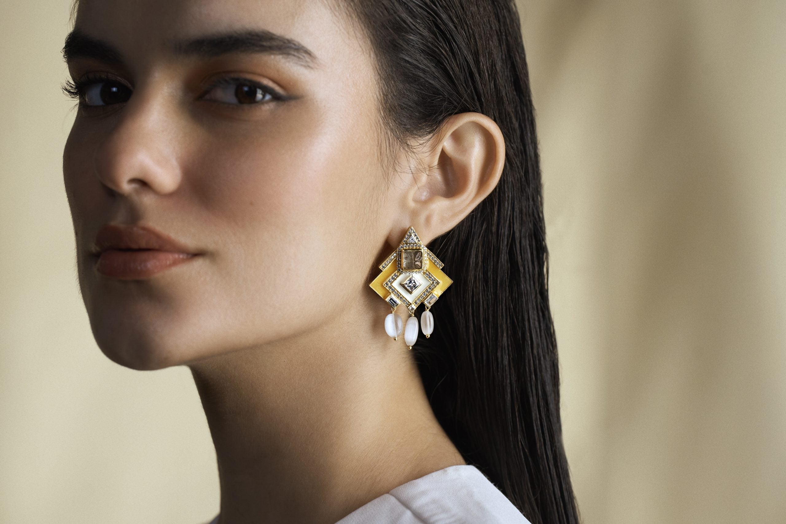 Image of Amelia Angular Earrings JJV by JJ Valaya