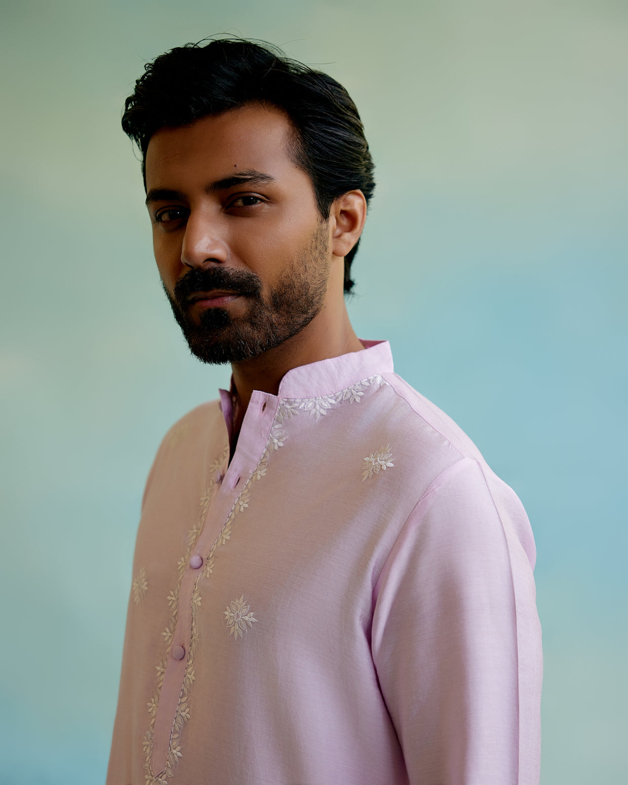 Image of Lilac Bliss Chanderi Buta 
Embroidery Kurta