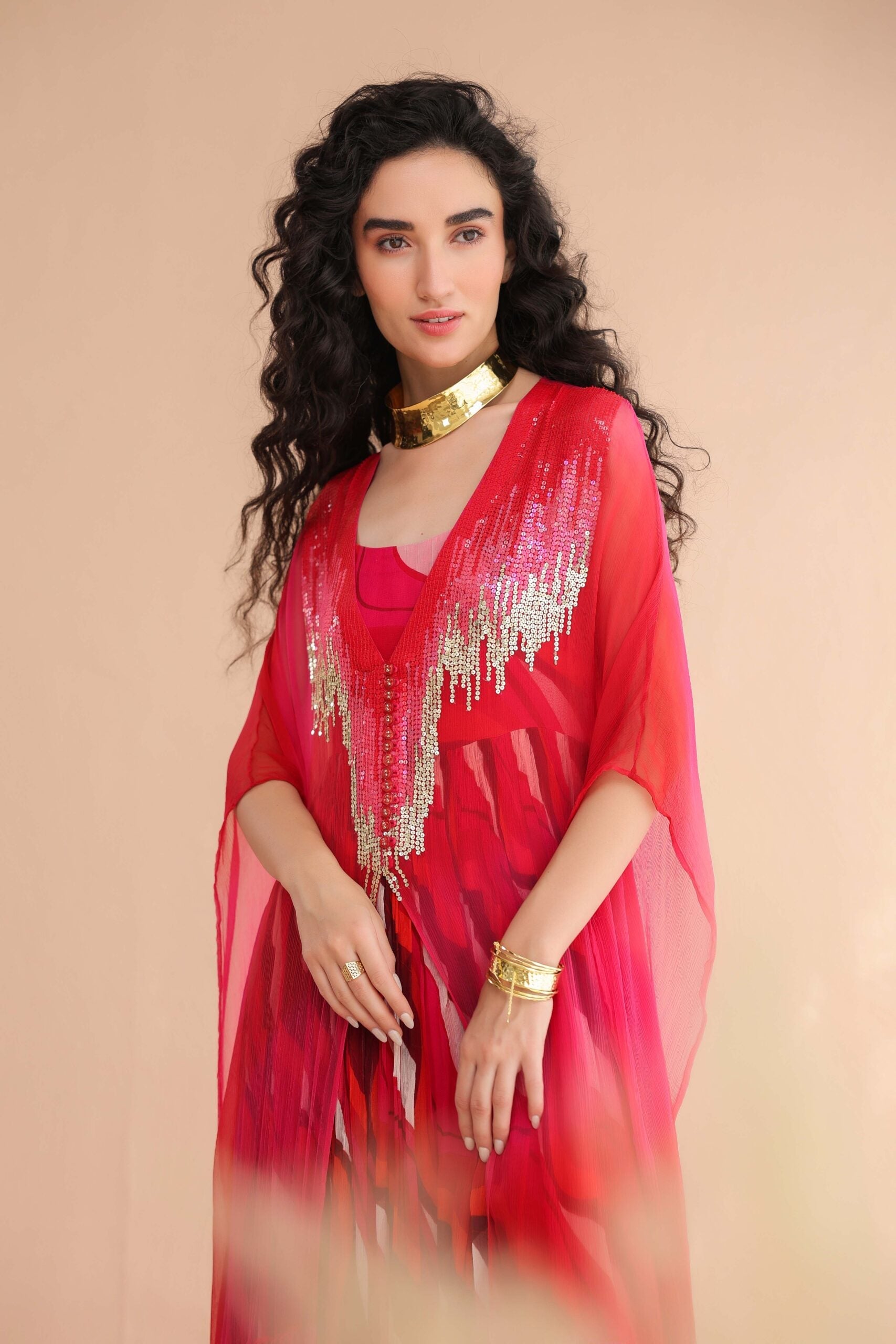 Rose & Pink Bling Kaftaan Only