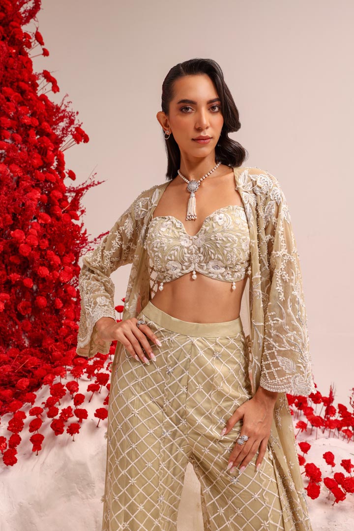Image of Fanah mint long jacket