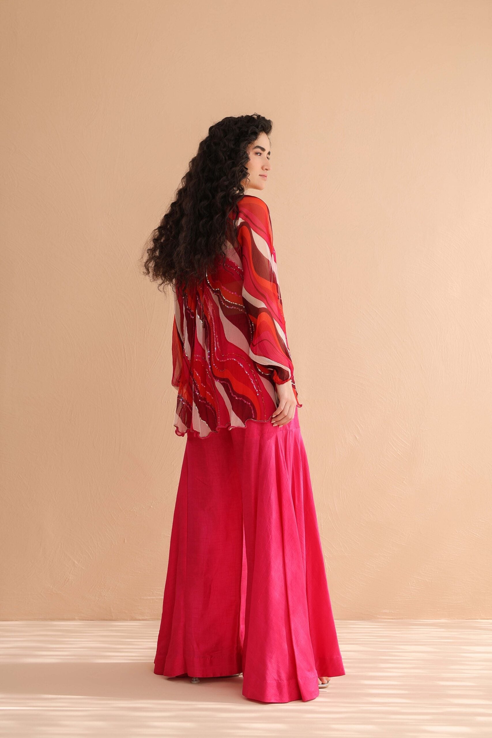 Bloody Mary tunic with exaggerated bell-bottoms.