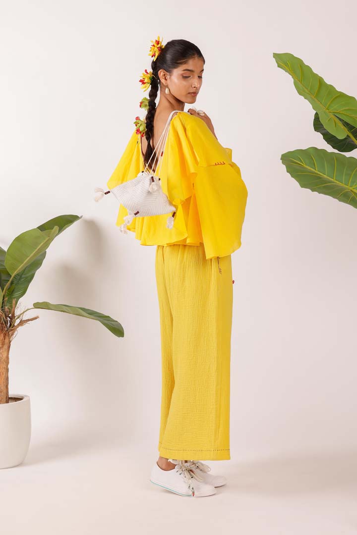 YELLOW RUFFLE TOPNK-TOP-02-RS-S-25