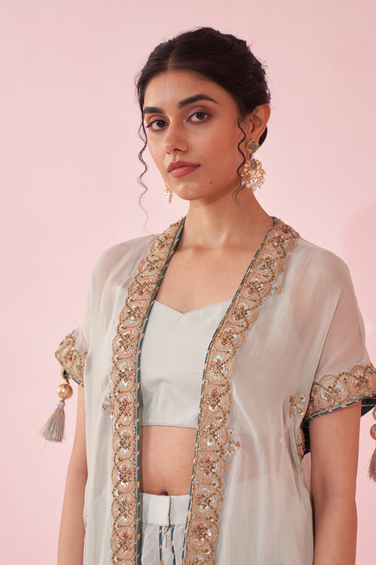 GOHAR PALE BLUE CAPE SET