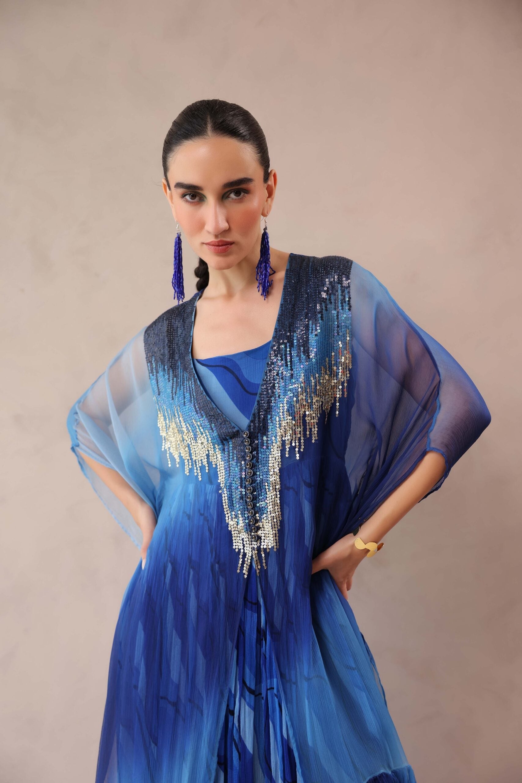 Amber & Ocean Blue Bling Kaftaan Only