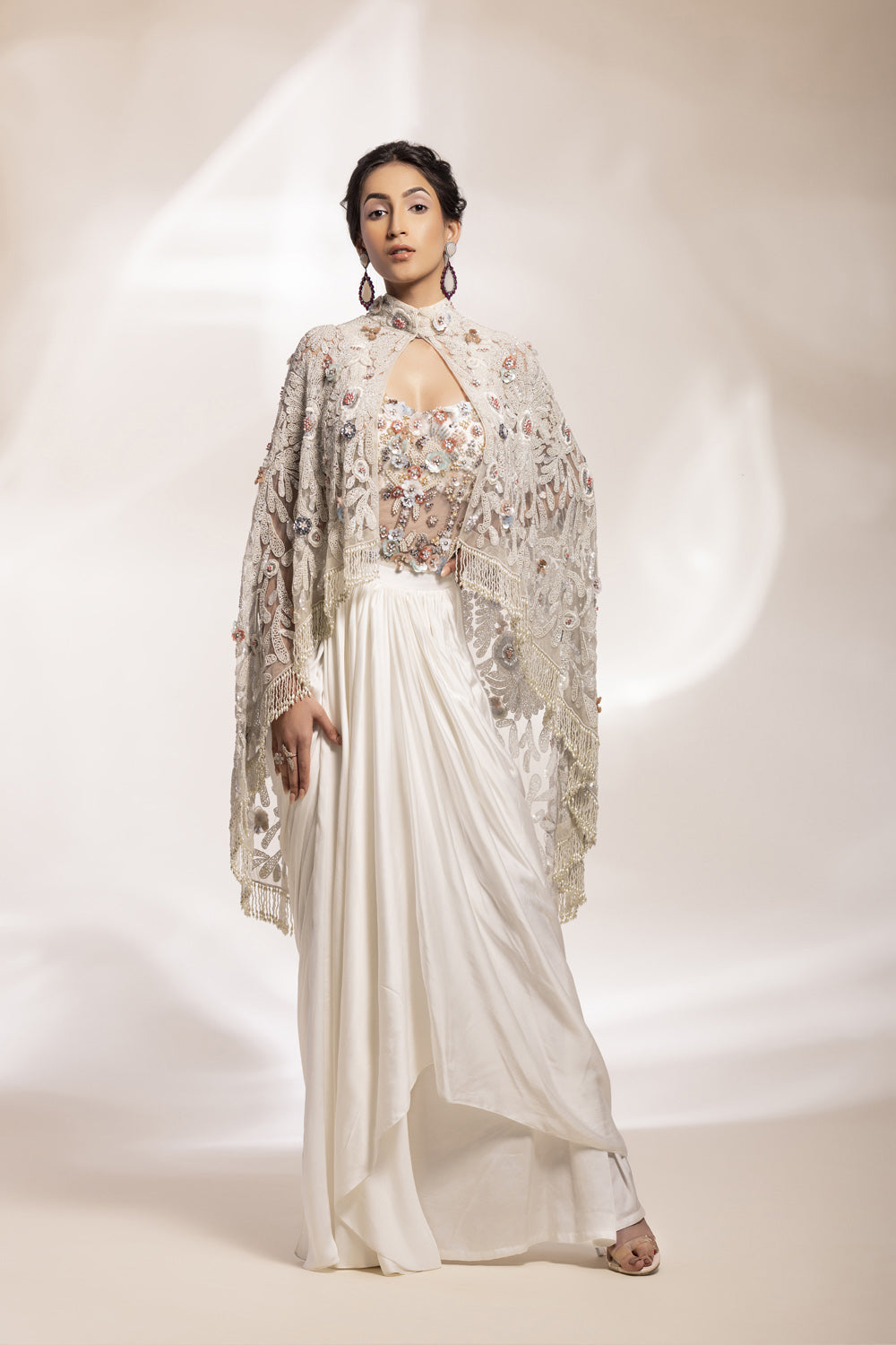 Serenity Tulle Cape And Corset Set - Auraya Fashion