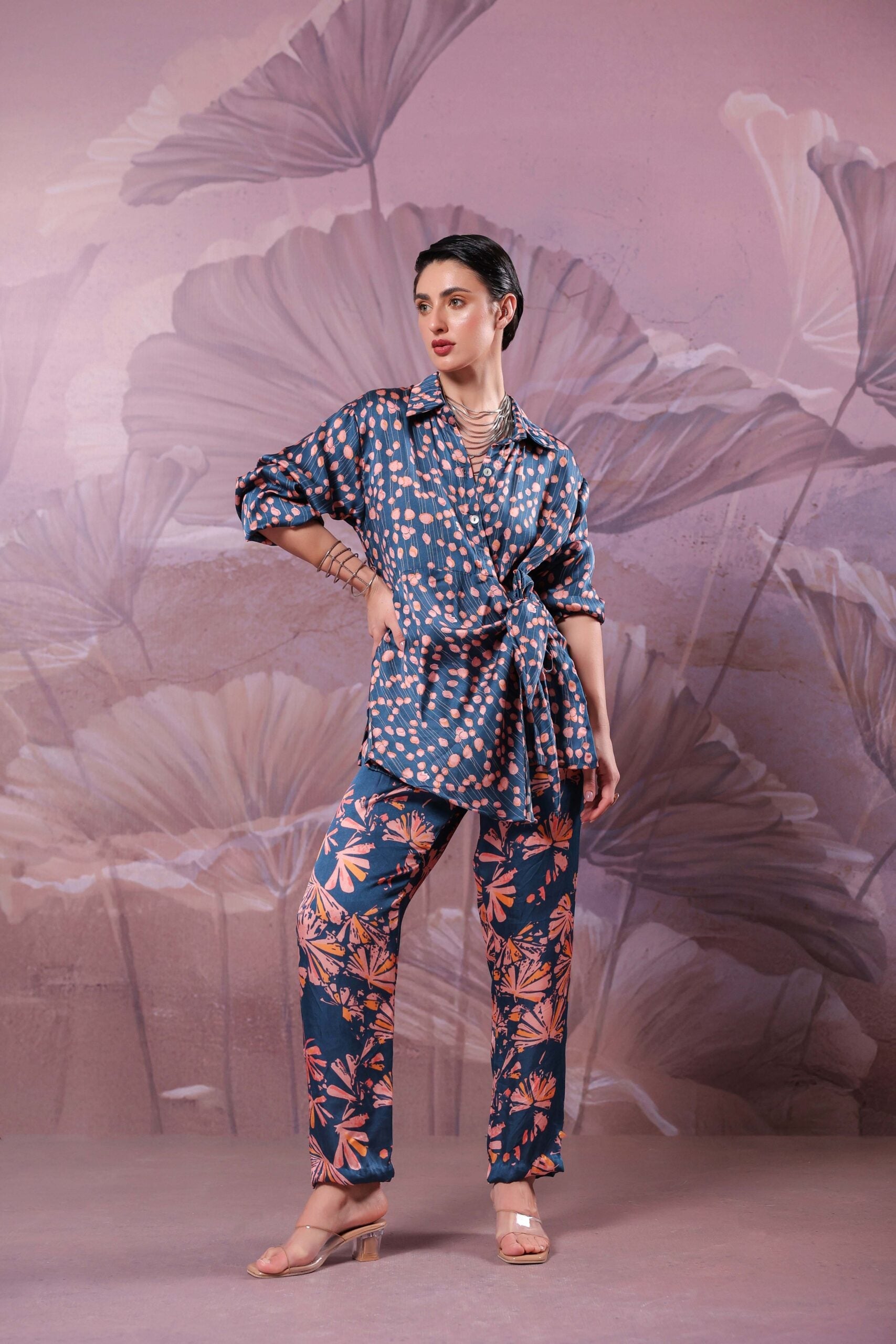 Prussian blue CHATTERJEE   co-ord set