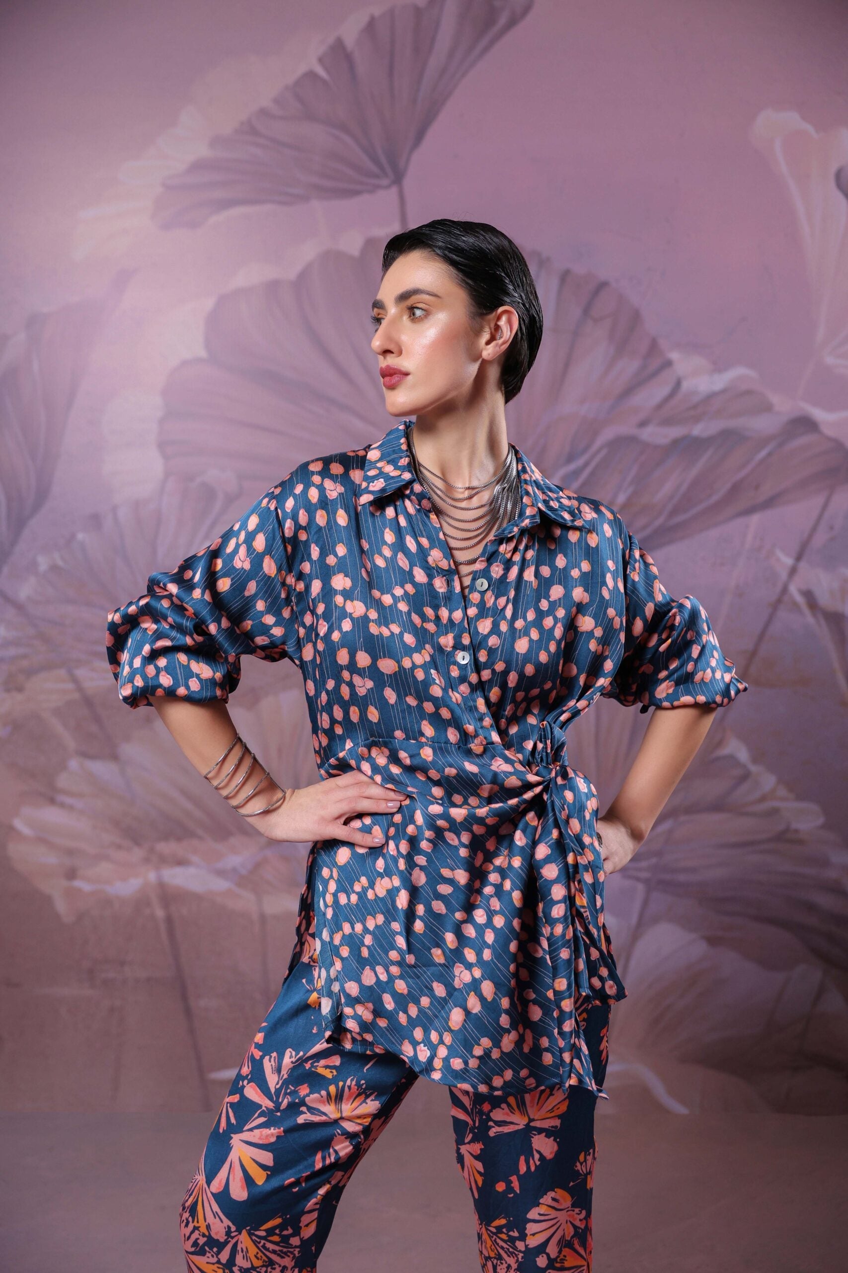 Prussian blue CHATTERJEE   co-ord set