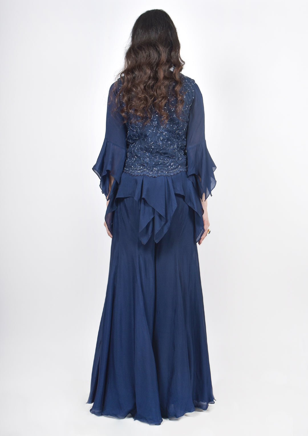 Navy blue sharara set