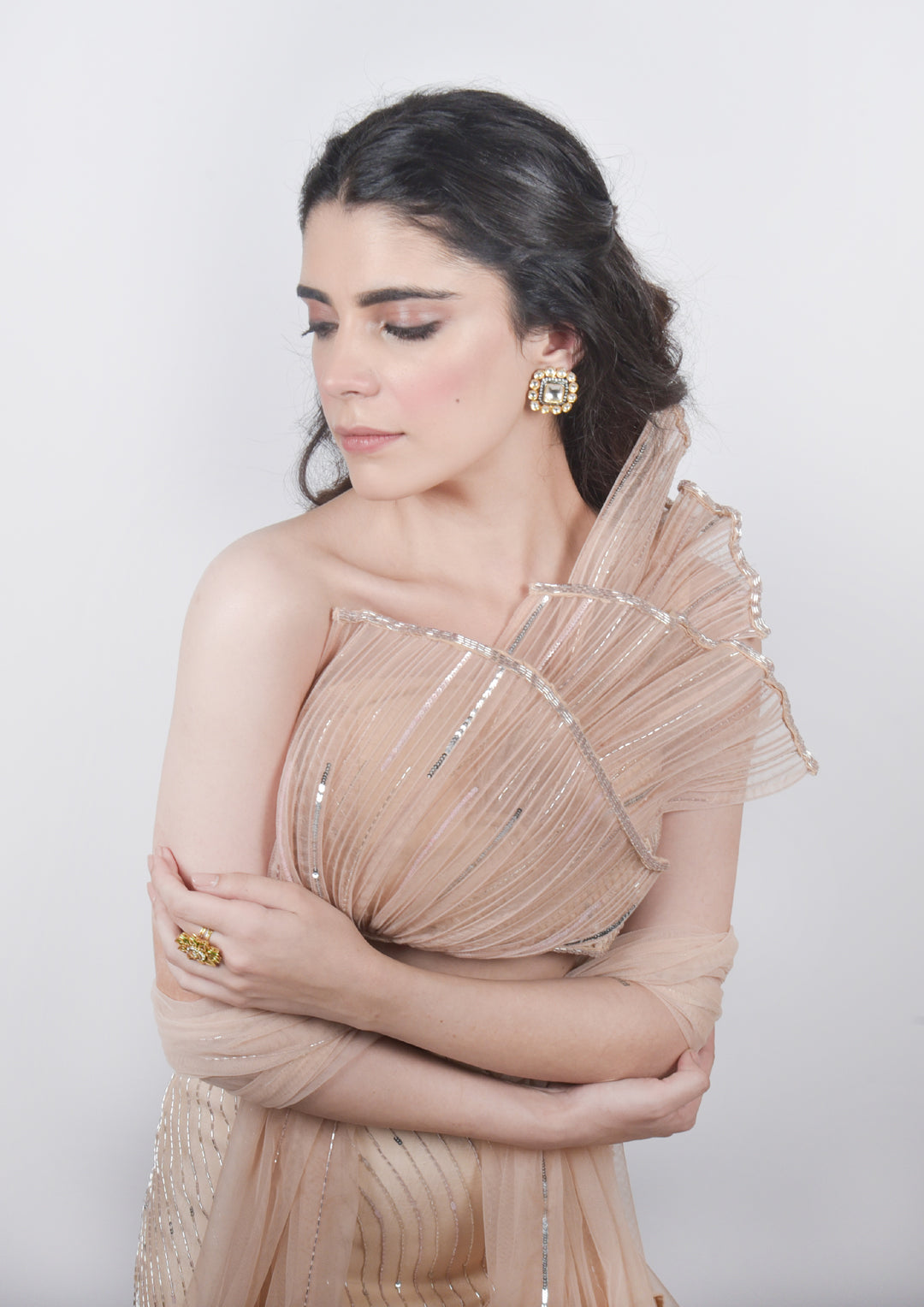 Champange Fishcut Skirt Lehenga