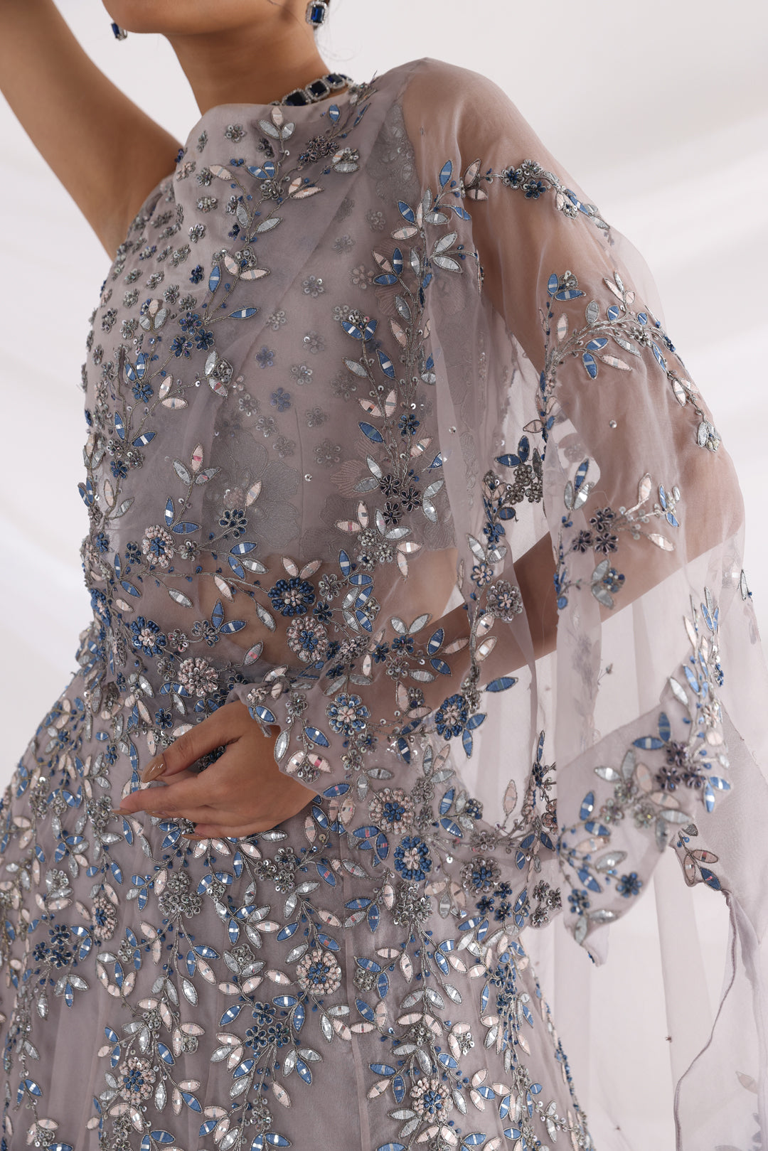 Ethereal grey lehenga set