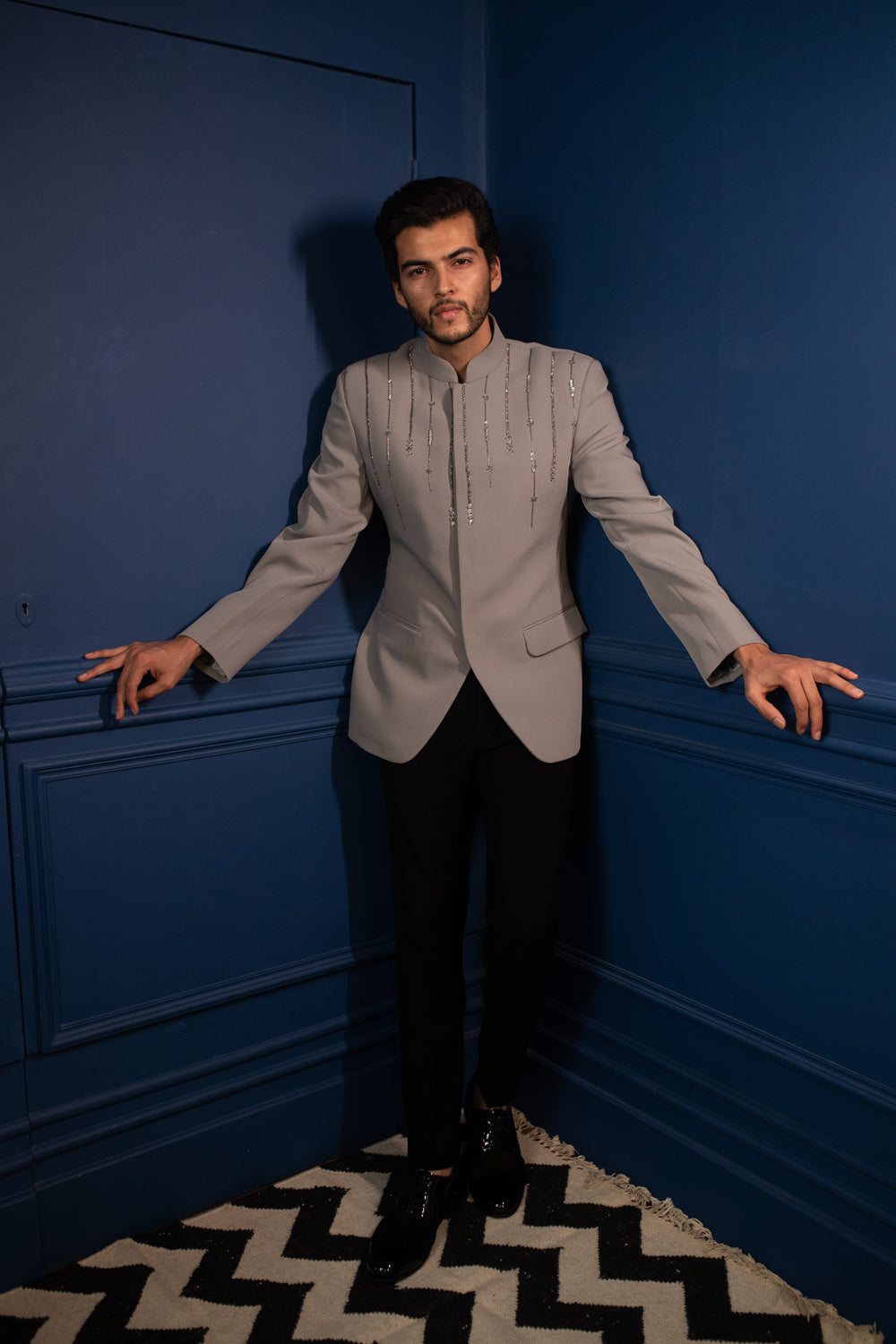 Meteor Bandhgala Set - Auraya Fashion - Contrast By Parth - #tag1# - #tag2# - #tag3# - #tag3#