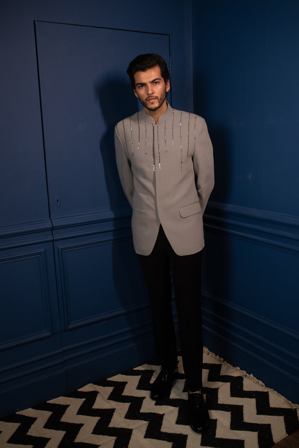 Meteor Bandhgala Set - Auraya Fashion -  - #tag1# - #tag2# - #tag3# - #tag3#