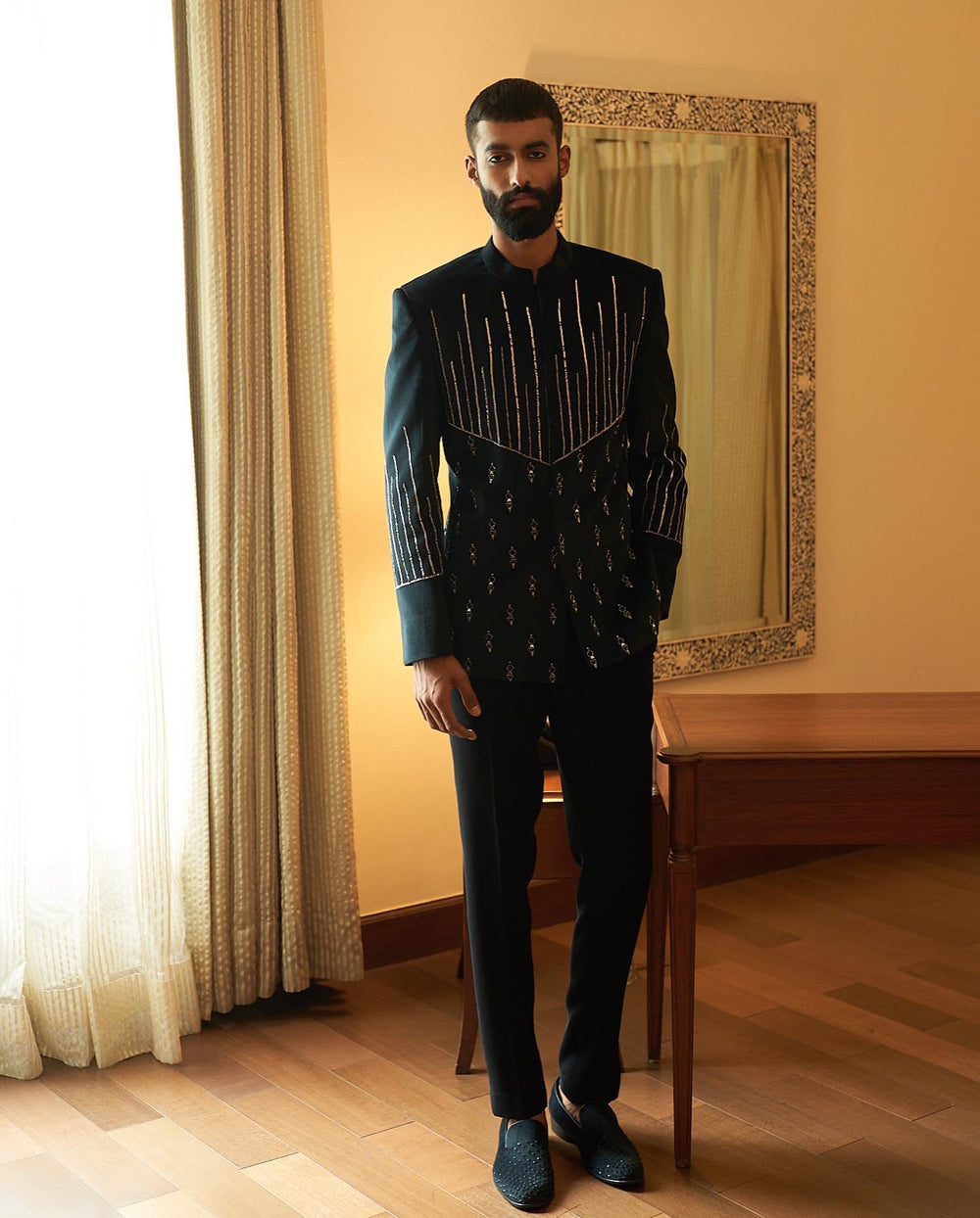 Gunpowder Bandhgala Set - Auraya Fashion -  - #tag1# - #tag2# - #tag3# - #tag3#