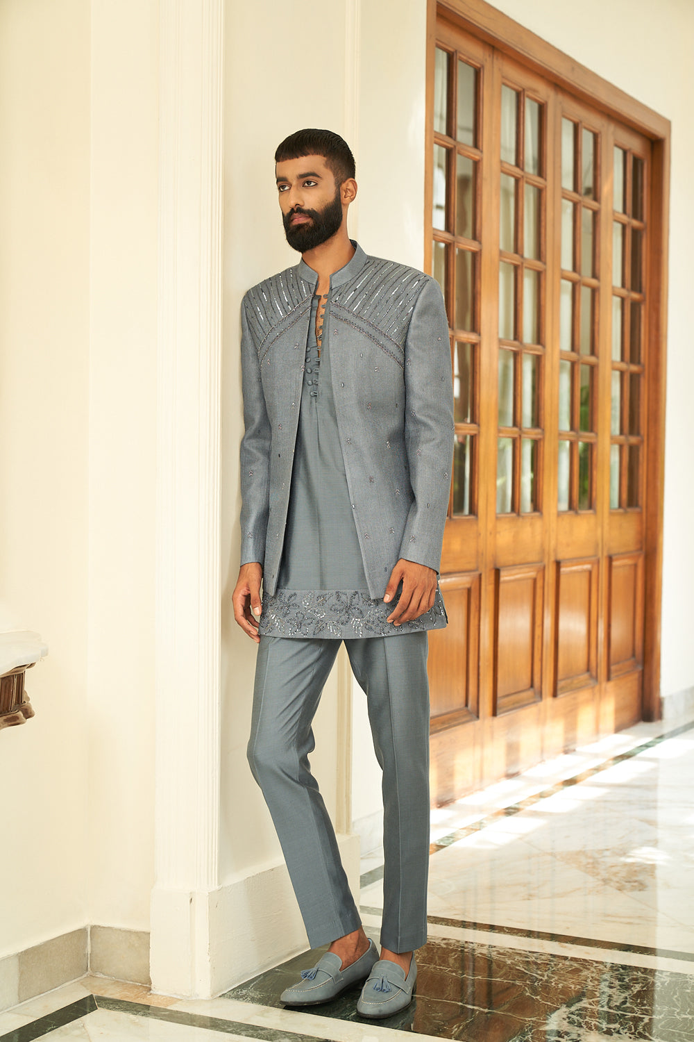 Lava Smoke Jacket Set - Auraya Fashion - Contrast By Parth - #tag1# - #tag2# - #tag3# - #tag3#