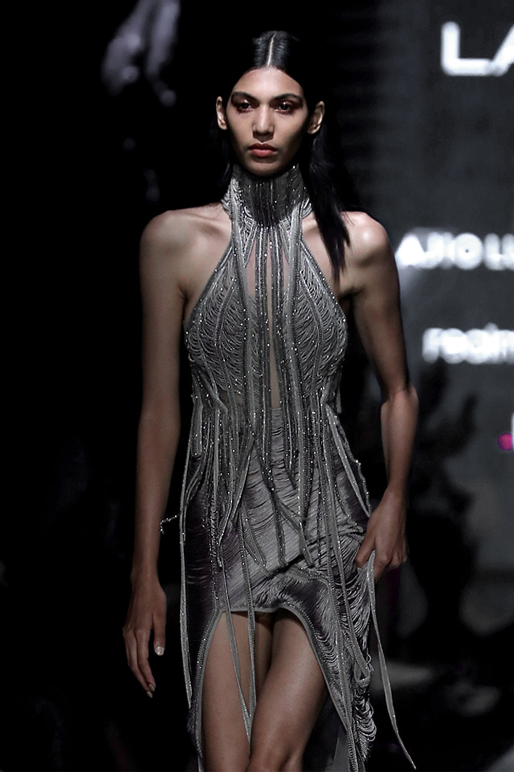 High Collar Halter Neck Dress - Auraya Fashion -  - #tag1# - #tag2# - #tag3# - #tag3#