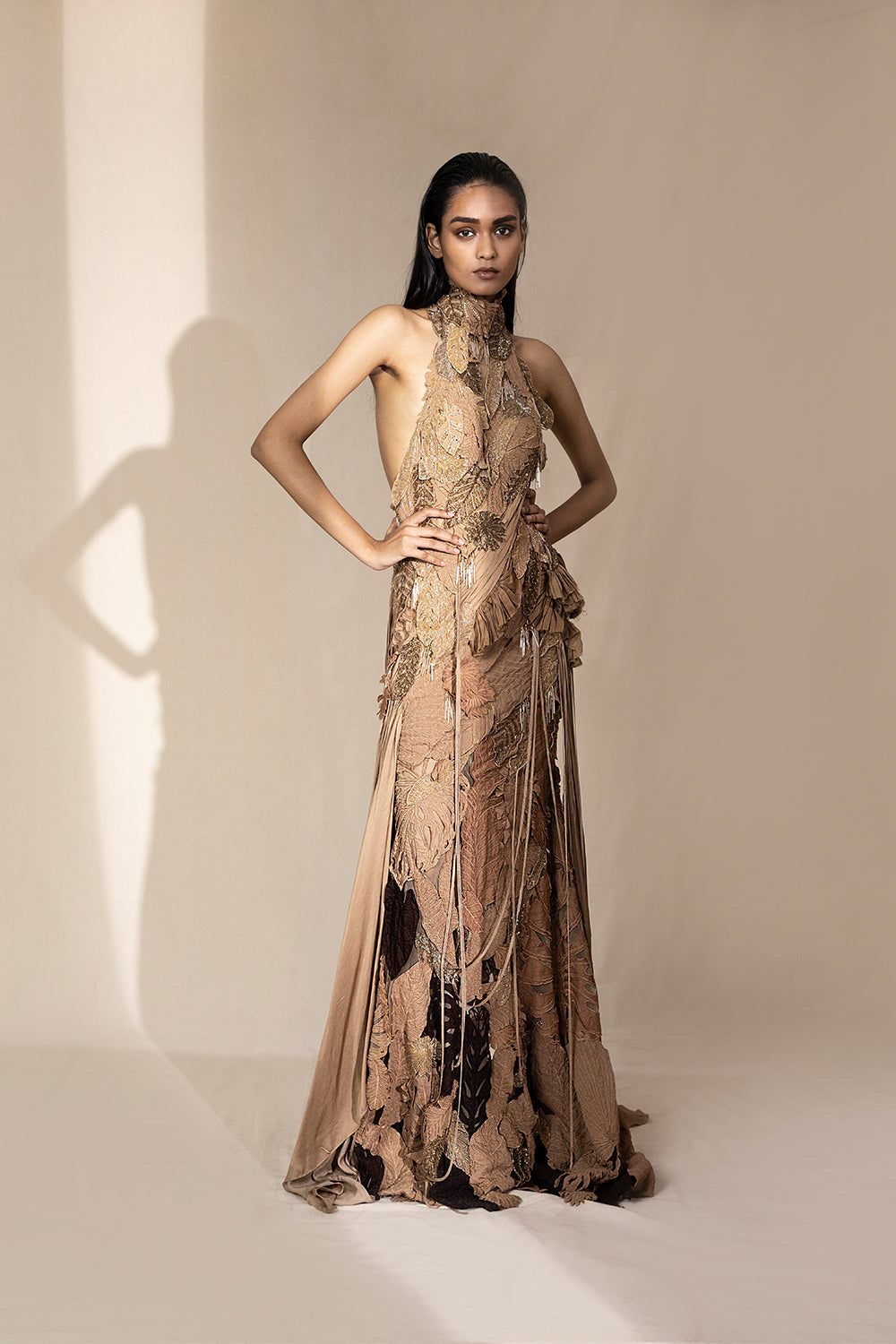 High Neck Halter Dress - Auraya Fashion - Abhishek Sharma - #tag1# - #tag2# - #tag3# - #tag3#