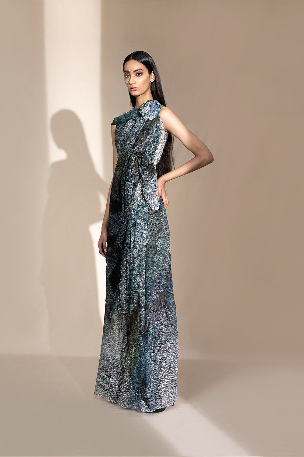 Fluid Textured Drape Top - Auraya Fashion -  - #tag1# - #tag2# - #tag3# - #tag3#