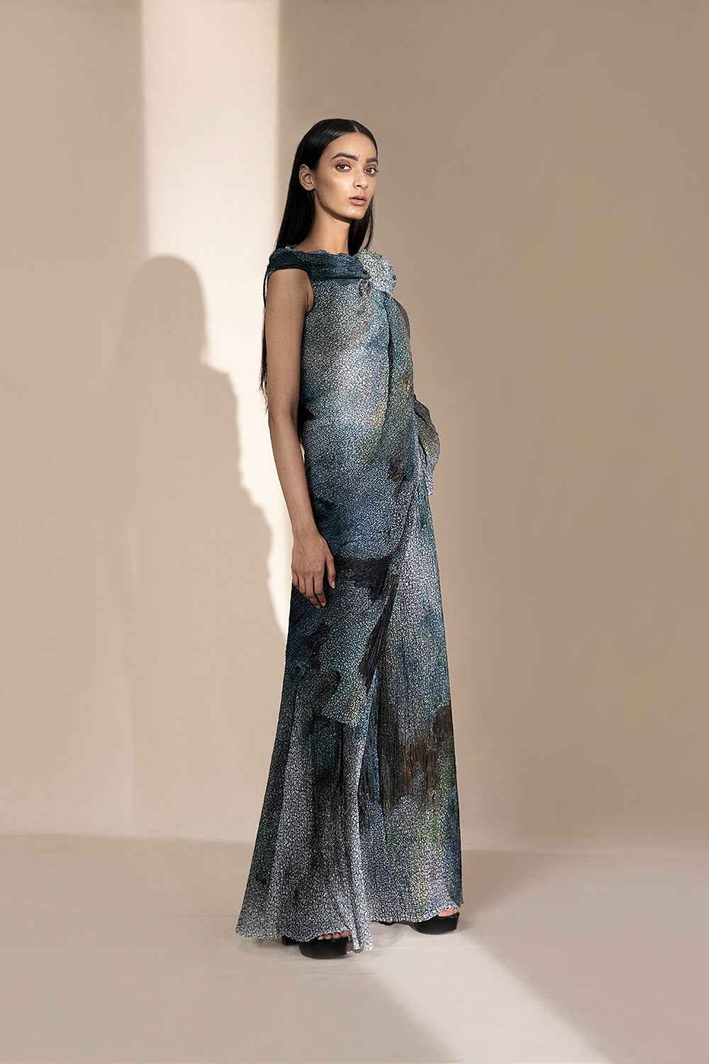 Fluid Textured Drape Top - Auraya Fashion -  - #tag1# - #tag2# - #tag3# - #tag3#