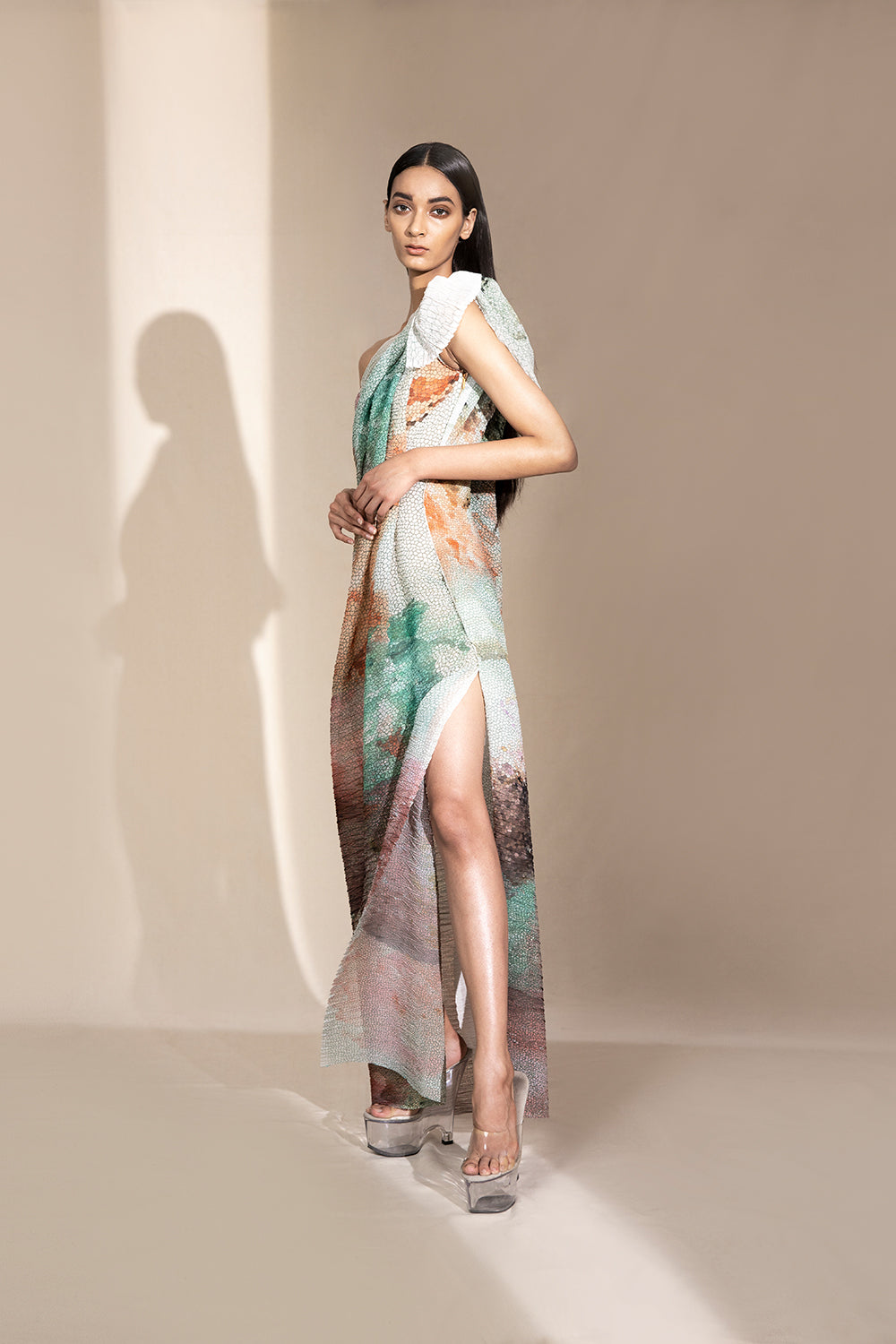 One-Off Shoulder Knotted Draped Dress - Auraya Fashion -  - #tag1# - #tag2# - #tag3# - #tag3#