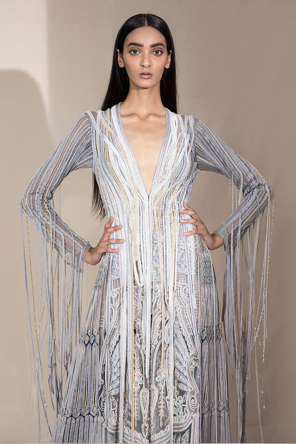 Floor Length Jacket - Auraya Fashion -  - #tag1# - #tag2# - #tag3# - #tag3#