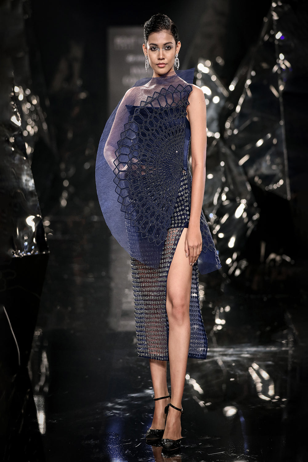 Horizon Sculpted Dress - Auraya Fashion - Rohit Gandhi Rahul Khanna - #tag1# - #tag2# - #tag3# - #tag3#