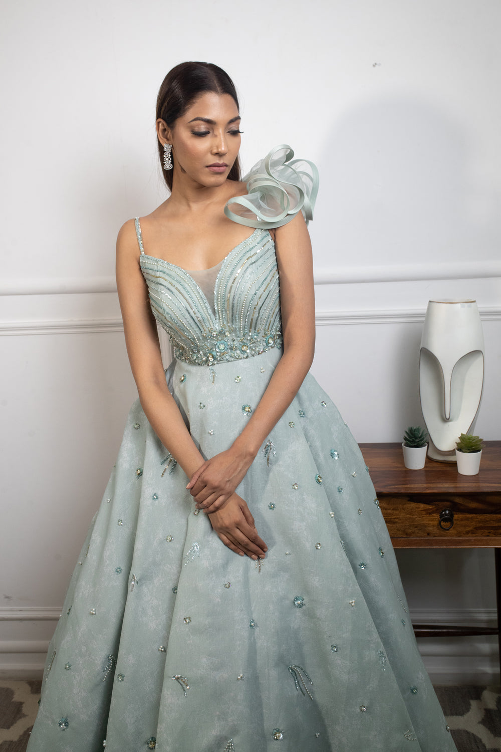 Limelight Mint Gown - Auraya Fashion -  - #tag1# - #tag2# - #tag3# - #tag3#
