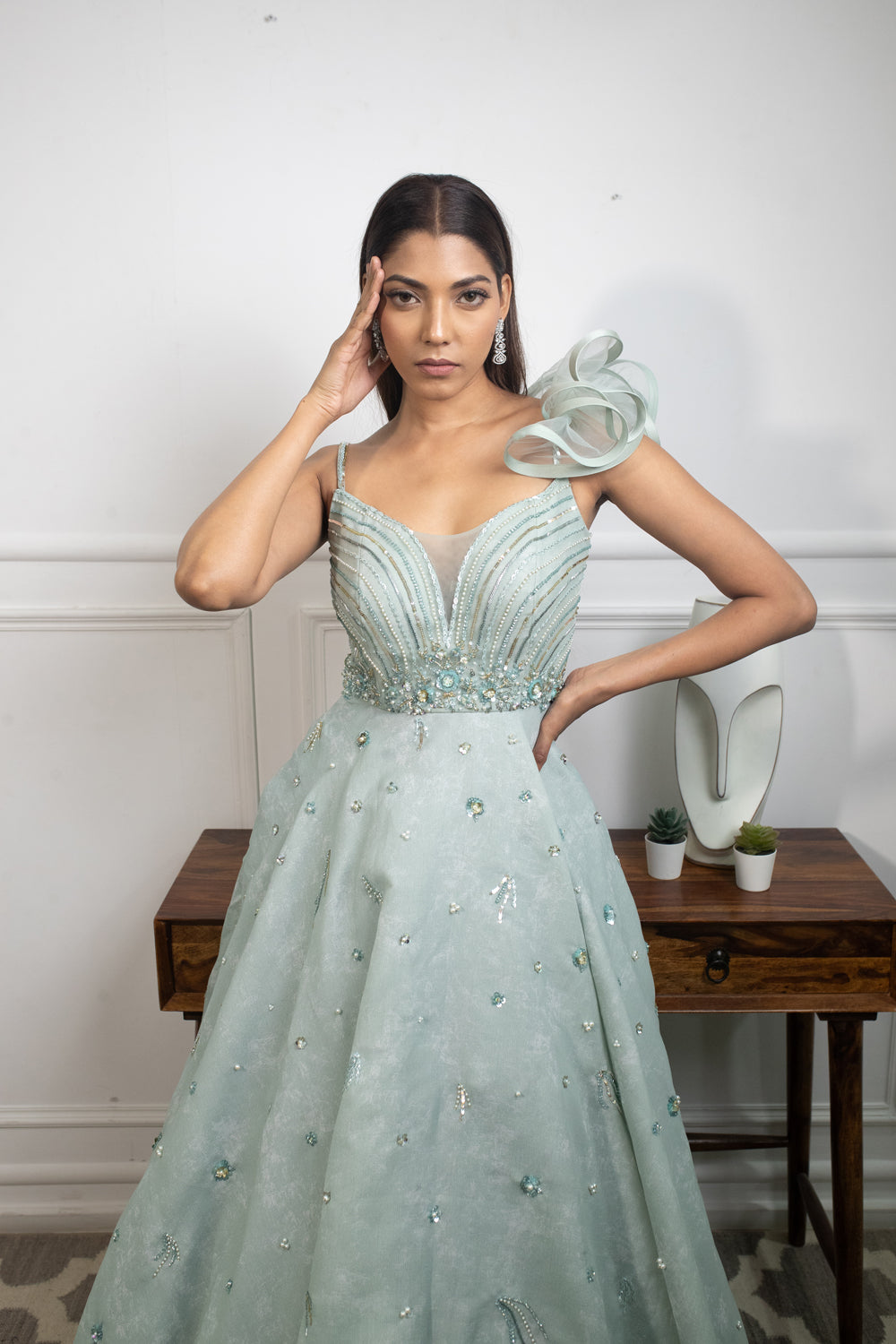 Limelight Mint Gown - Auraya Fashion -  - #tag1# - #tag2# - #tag3# - #tag3#