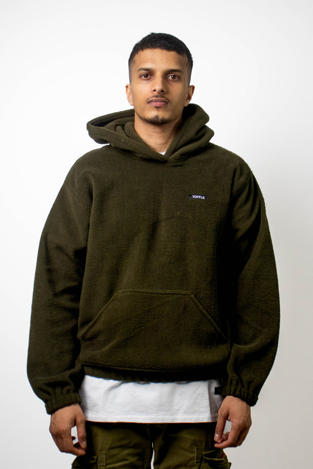 Olive Polar Fleece Hoodie - Auraya Fashion - Toffle -