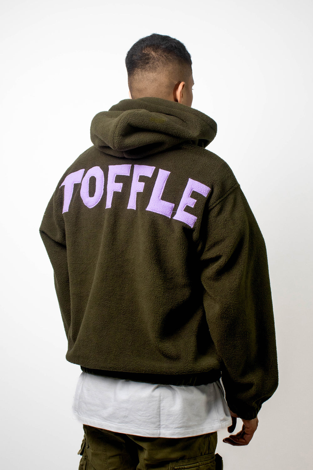 Olive Polar Fleece Hoodie - Auraya Fashion