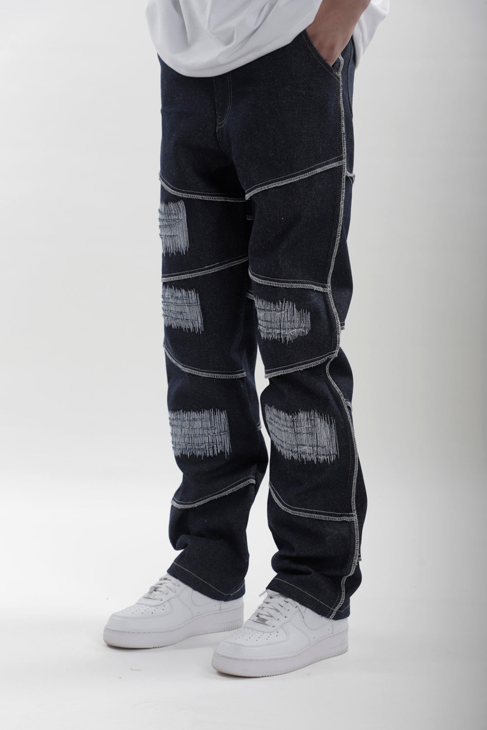 Scratched Denim Jeans - Auraya Fashion