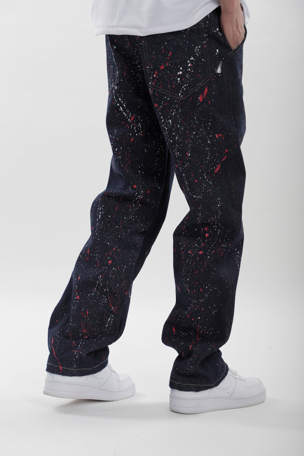 Splatter Denim Jeans - Auraya Fashion
