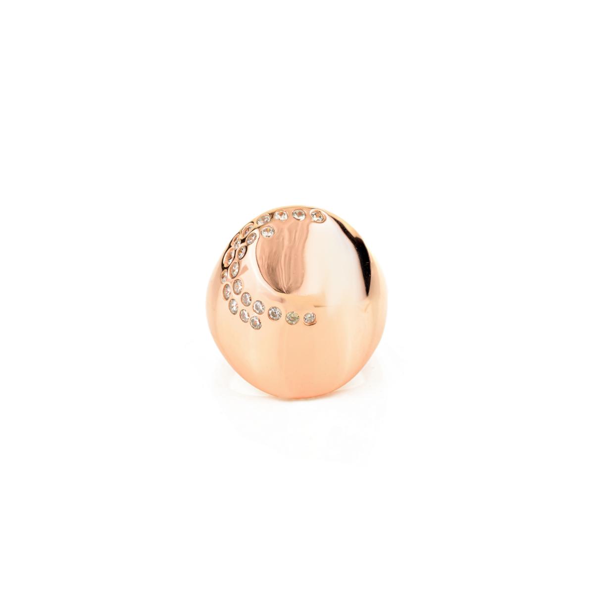 925 Sterling Silver Rose Gold Plated Dome Ring