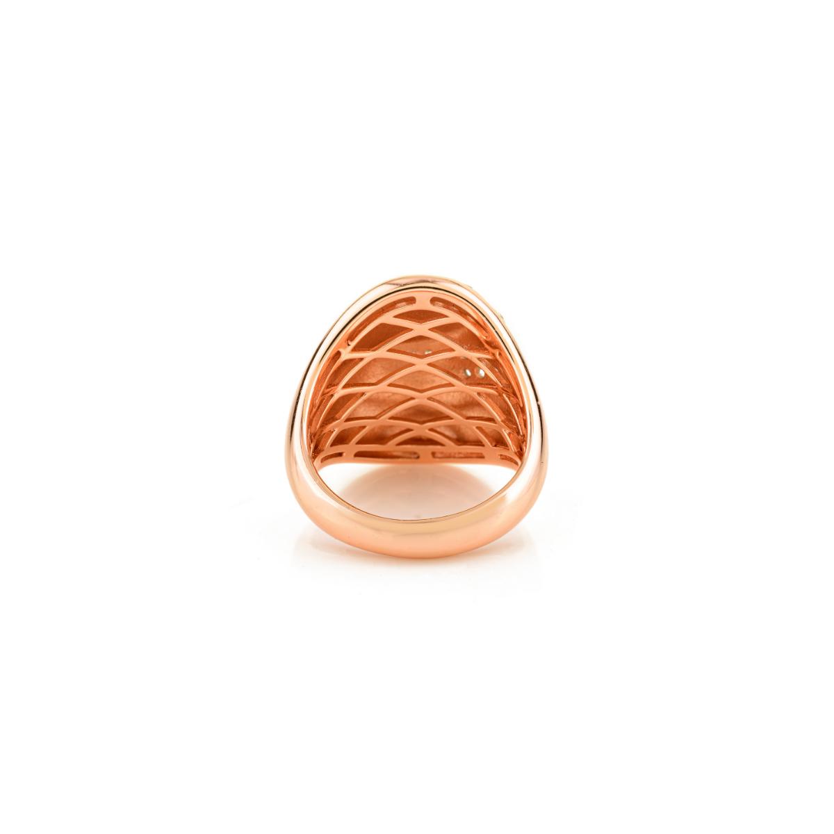 925 Sterling Silver Rose Gold Plated Dome Ring