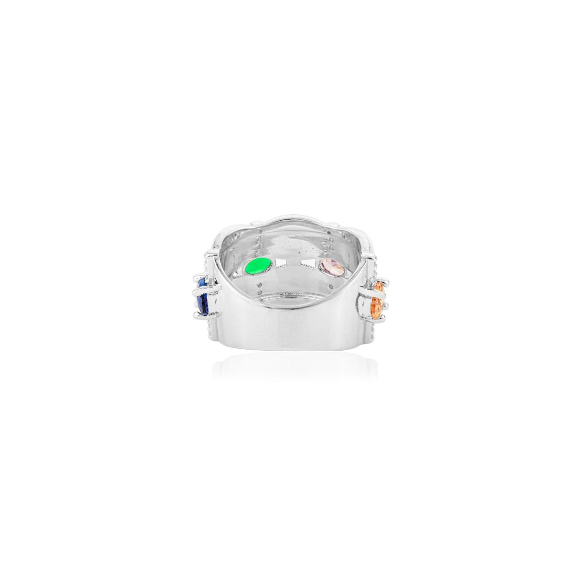 925 Sterling Silver Colourful Band Ring