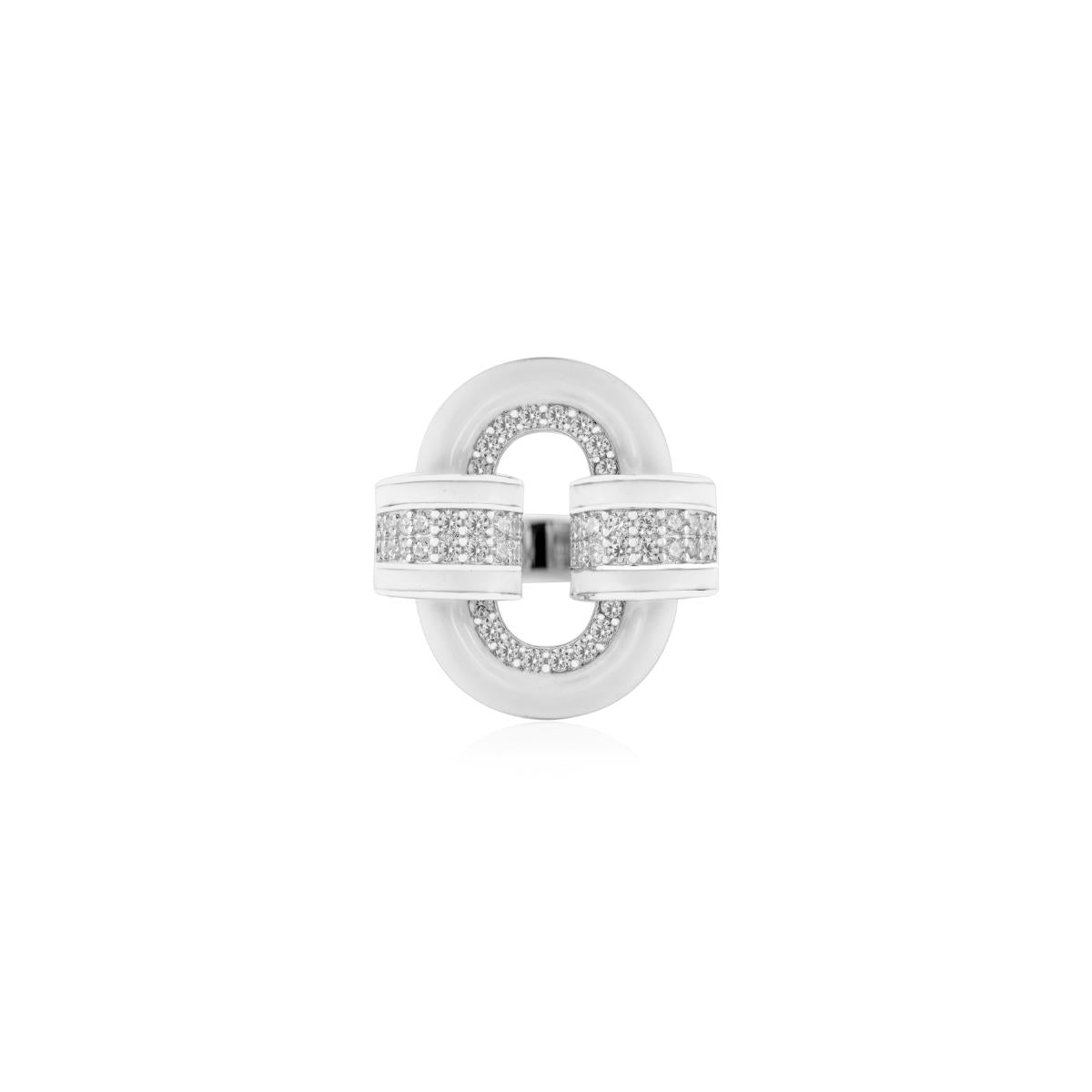 925 Sterling Silver Enamel Buckle Ring