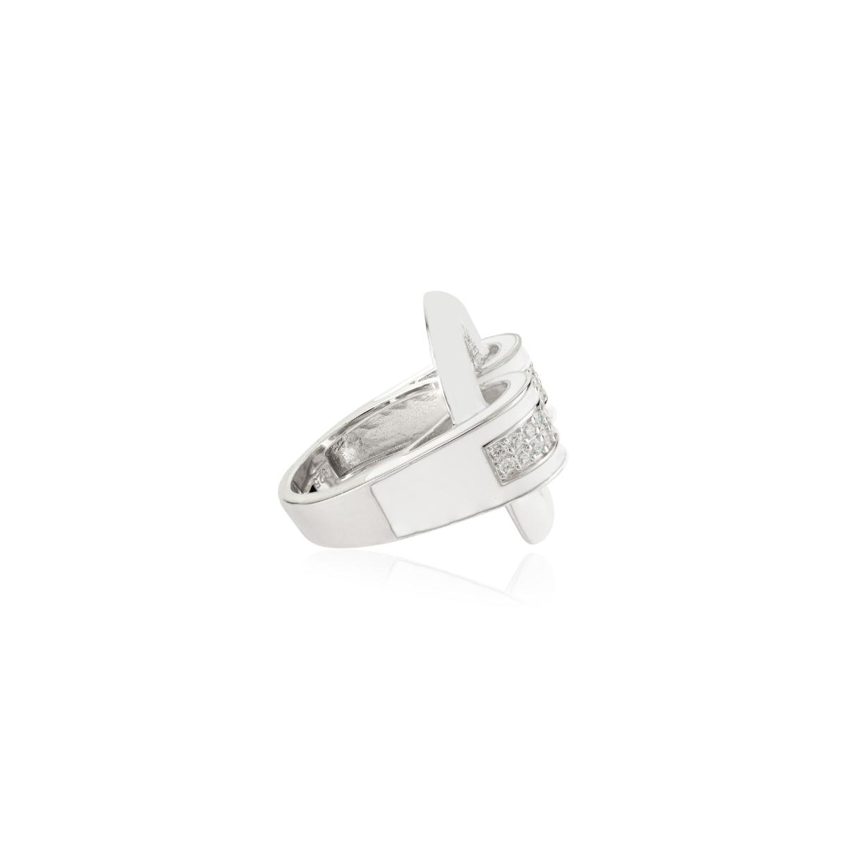 925 Sterling Silver Enamel Buckle Ring