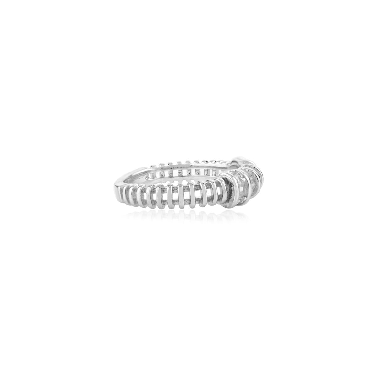 925 Sterling Silver White Diamond Three Stone Minimal Ring