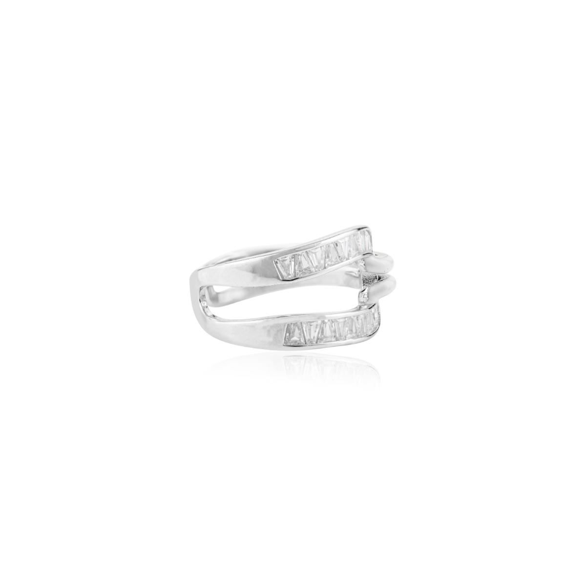 925 Sterling Silver White Enamel Knot Ring