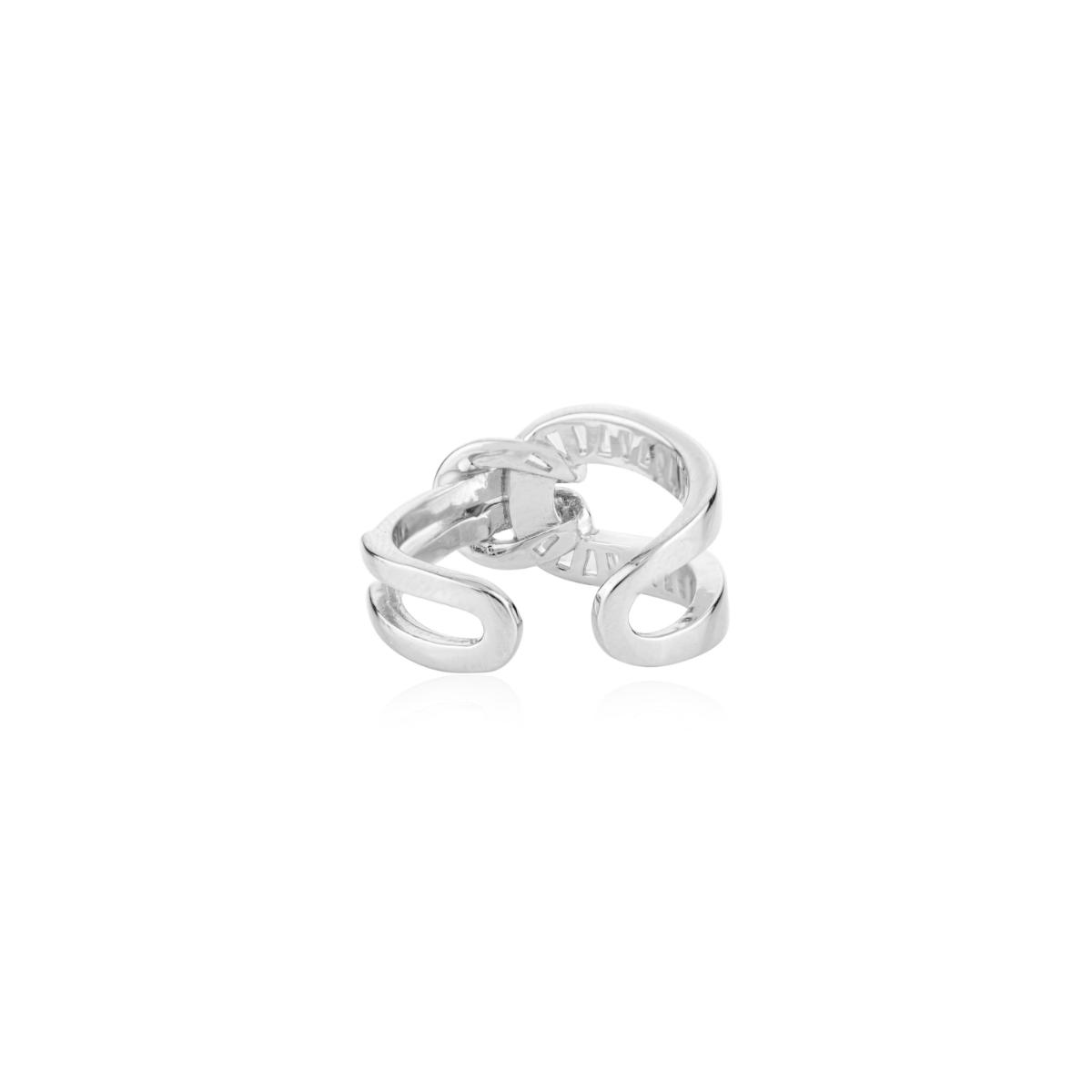 925 Sterling Silver White Enamel Knot Ring