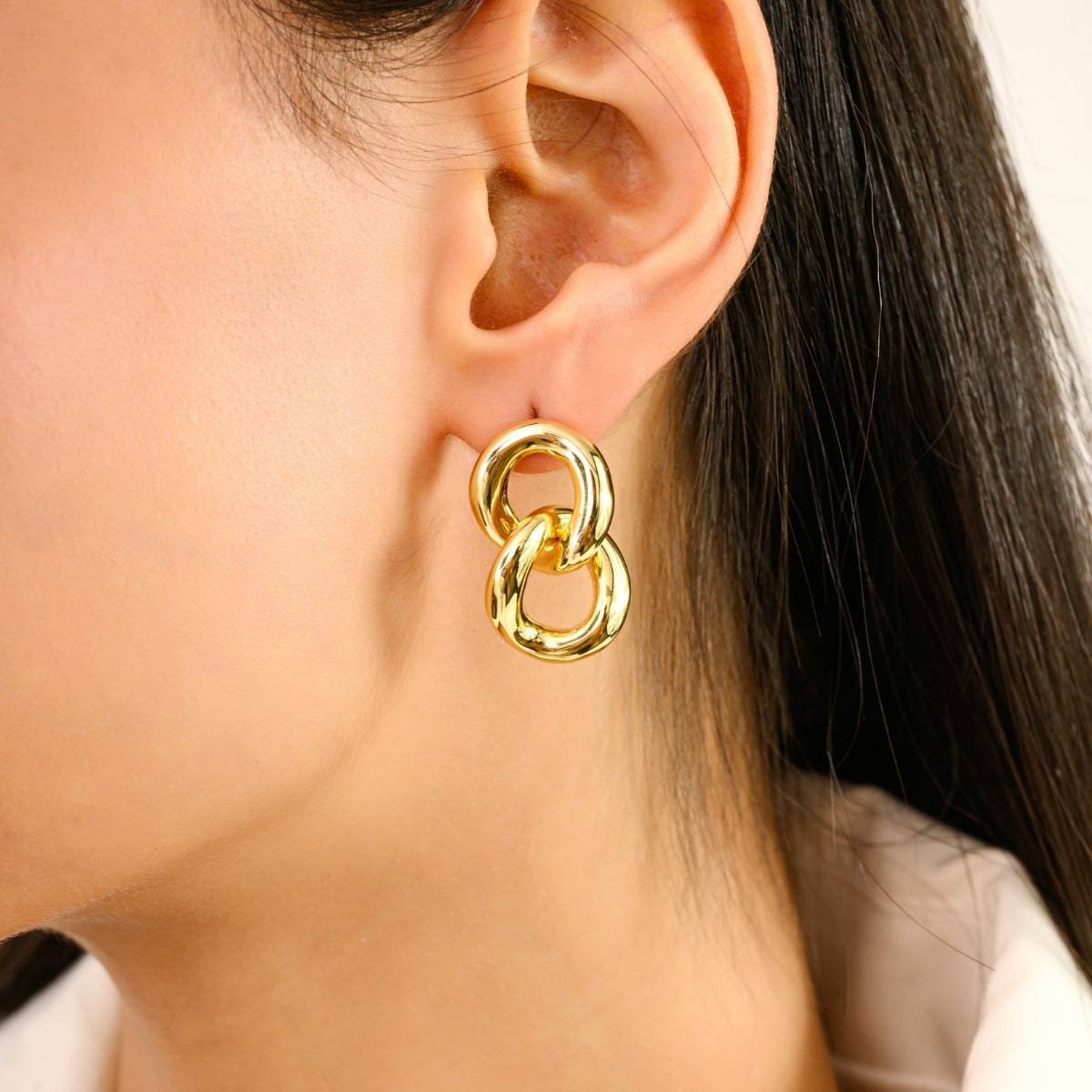 925 Silver Yellow Gold Plated Statement Earrings