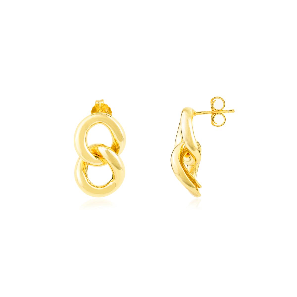 925 Silver Yellow Gold Plated Statement Earrings
