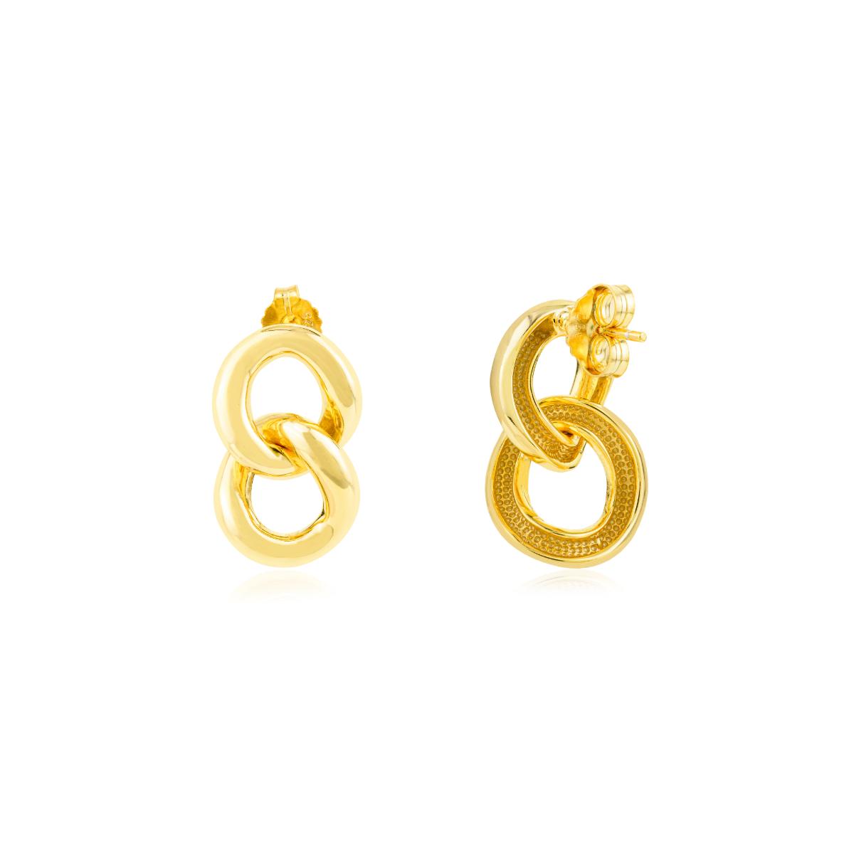 925 Silver Yellow Gold Plated Statement Earrings