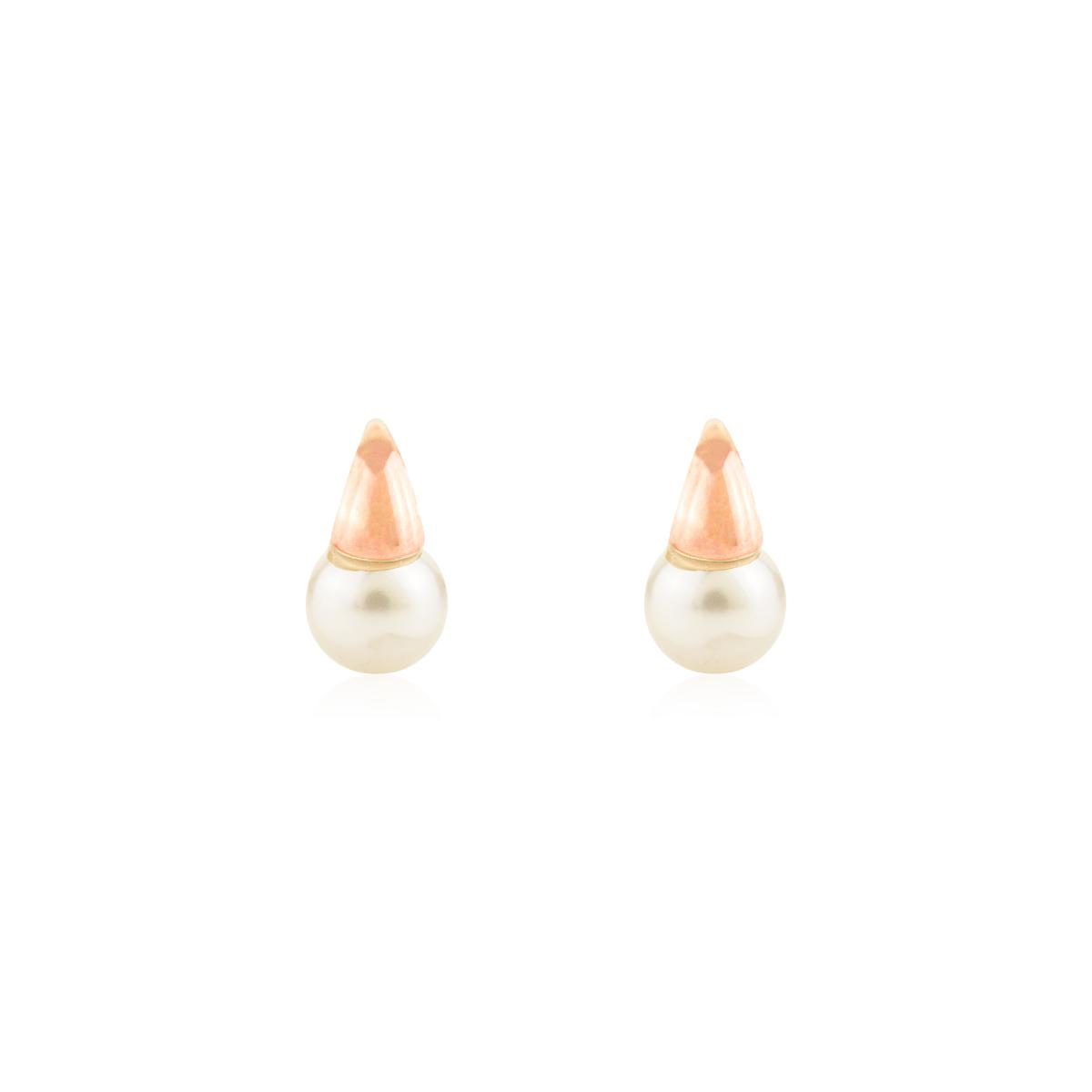 925 Silver Rose Gold Plated Pearl Drop Earrings