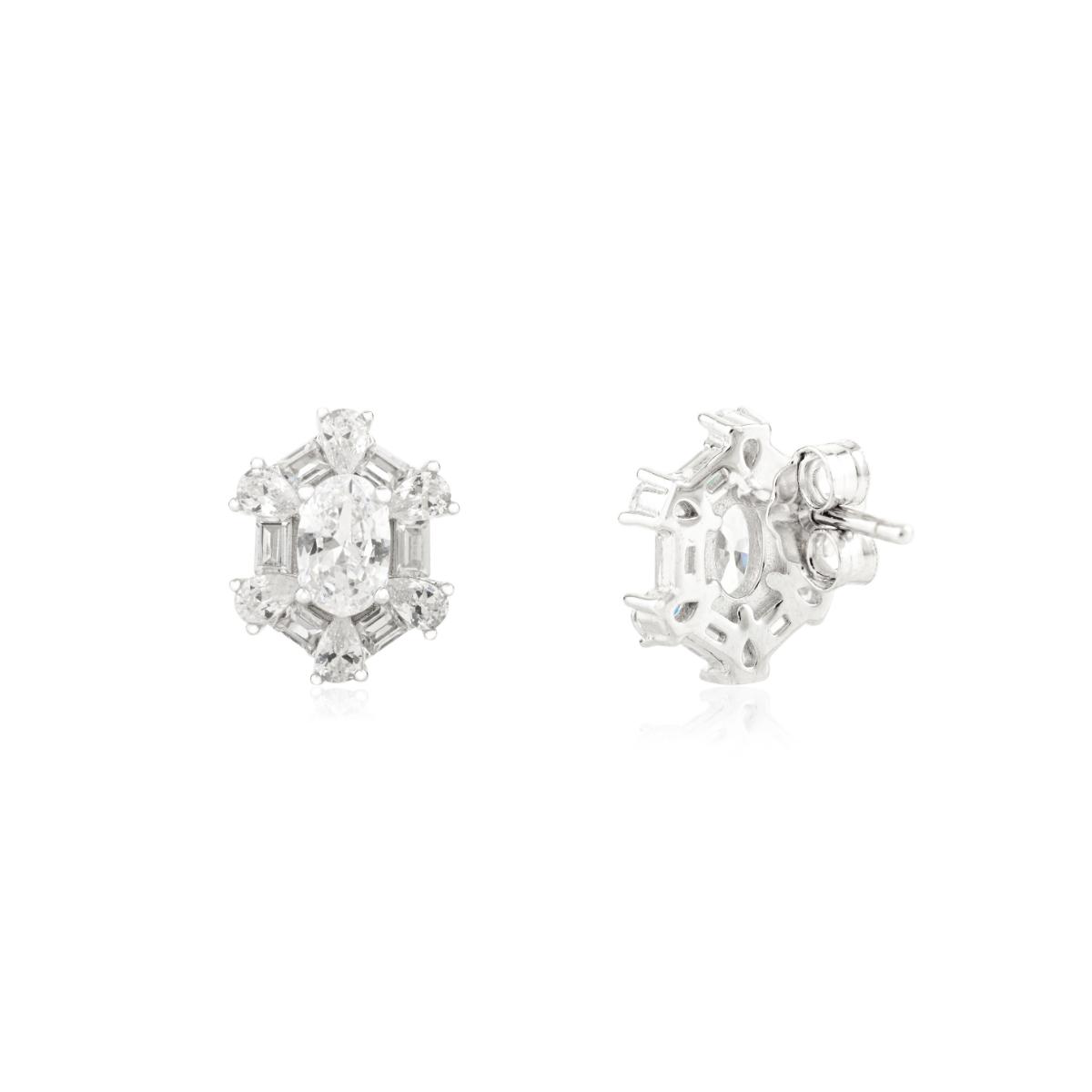 925 Silver White CZ Daily Stud Earrings