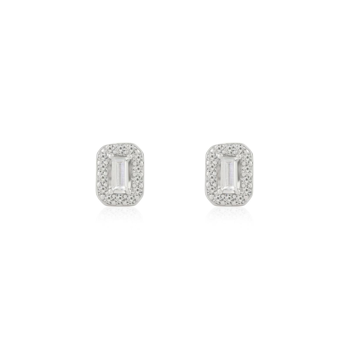 925 Silver White CZ Tiny Stud Earrings