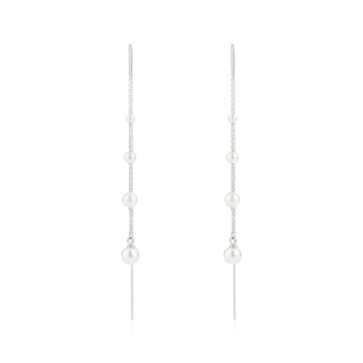 925 Silver Rose Gold Threader Long Drop Earrings