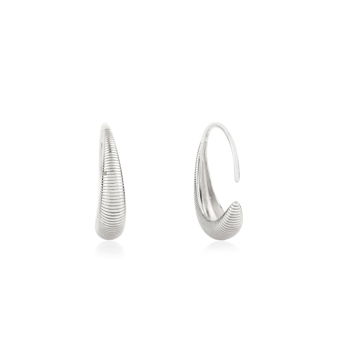 925 Silver Semi Hoop Chunky Earrings