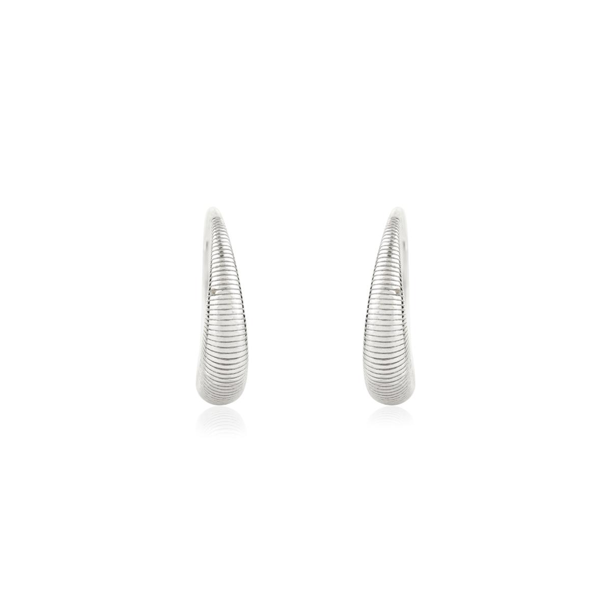 925 Silver Semi Hoop Chunky Earrings